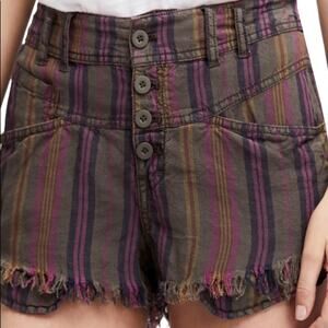 Free People Morning Rain Cutoff Shorts In Moss Size 6 NWT